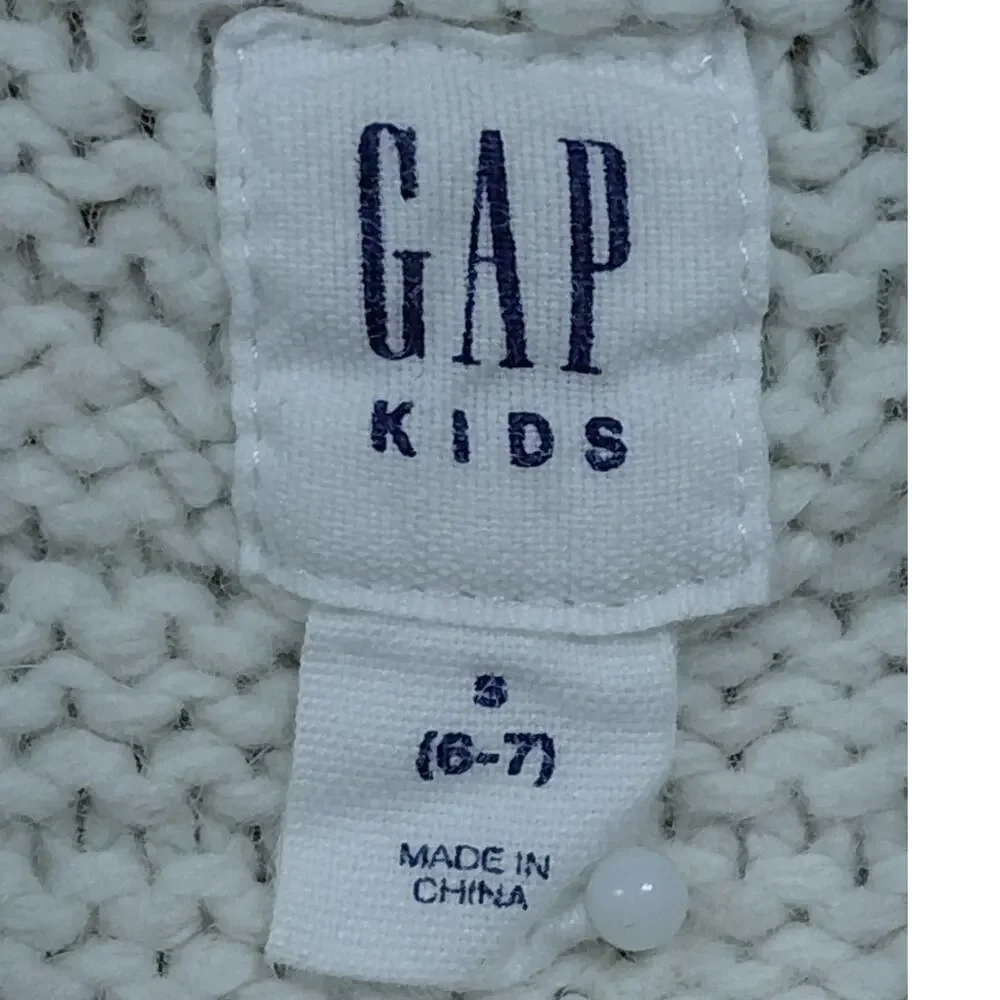 Gap Wool Blend Cable Knit Turtleneck Poncho Sweater Kids Size S